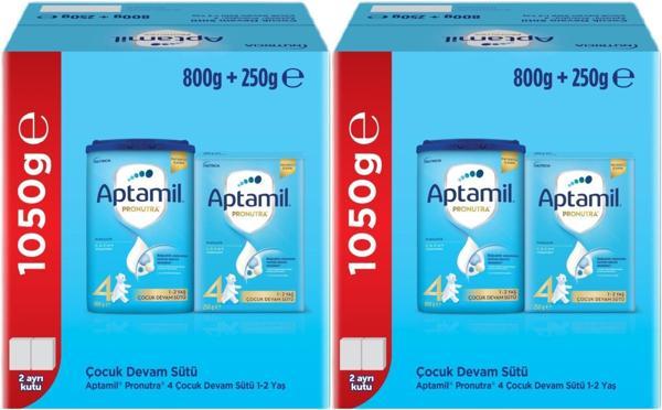 Nutrıcıa Aptamil Pronutra 800GR+250GR Toplam: 1050GR Devam Sütü No:4 (1 Yaş ve Üzeri) (2 Li Set) - Image 1