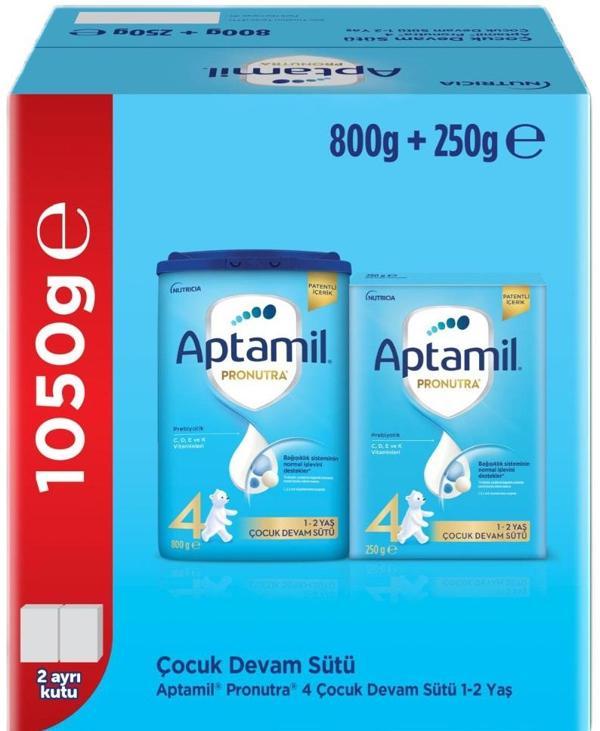 Nutrıcıa Aptamil Pronutra 800GR+250GR Toplam: 1050GR Devam Sütü No:4 (1 Yaş ve Üzeri) Avantaj Pk - Image 1