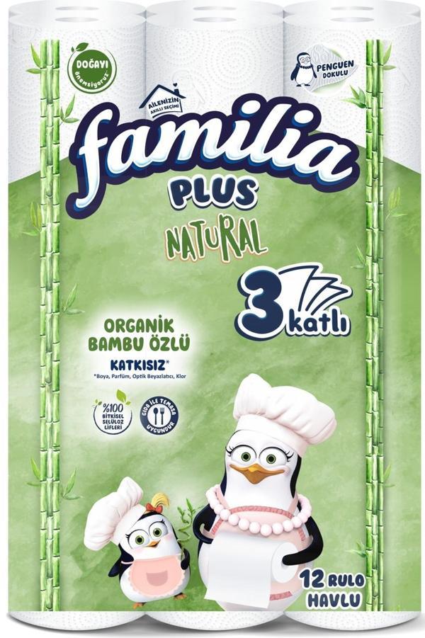 Familia Kağıt Havlu Natural 12 Li Pk (3 Katlı) Organik Bambu özlü - Image 1