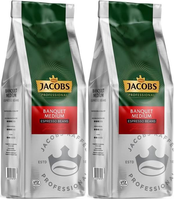 Jacobs Banquet Medium Çekirdek Kahve 1KG (Espresso Beans) (2 Li Set) - Image 1