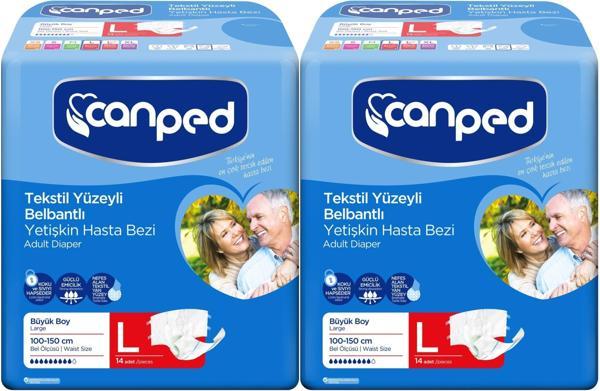 Canped Hasta Bezi Yetişkin Bel Bantlı Tekstil Yüzey L - Büyük - Large 28 Adet (2PK*14) - Image 1