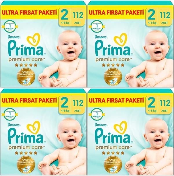 Prima Premium Care Bebek Bezi Beden:2 (4-8KG) Mini 448 Adet Avantaj Ultra Fırsat Pk - Image 1