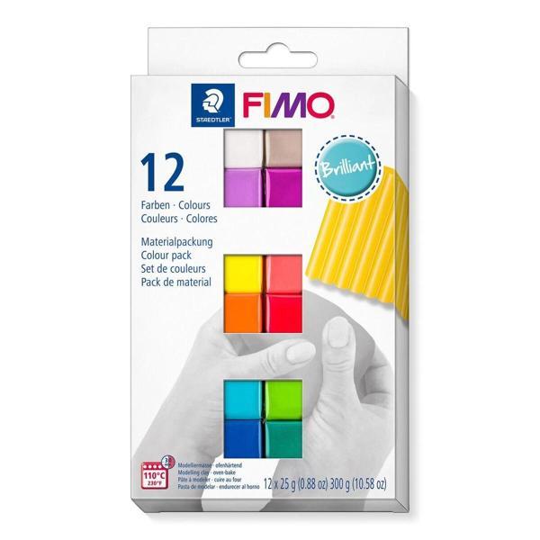 Supertrend Fimo Soft Polimer Kil Seti 12 Renk x 25 gr. Brilliant (Canlı) Renkler - Image 1