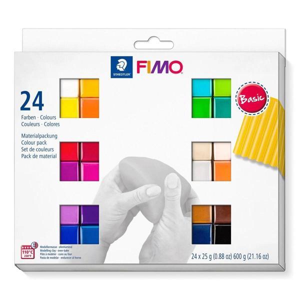 Supertrend Fimo Soft Polimer Kil Seti 24 Renk x 25 gr. Basic (Ana) Renkler - Image 1