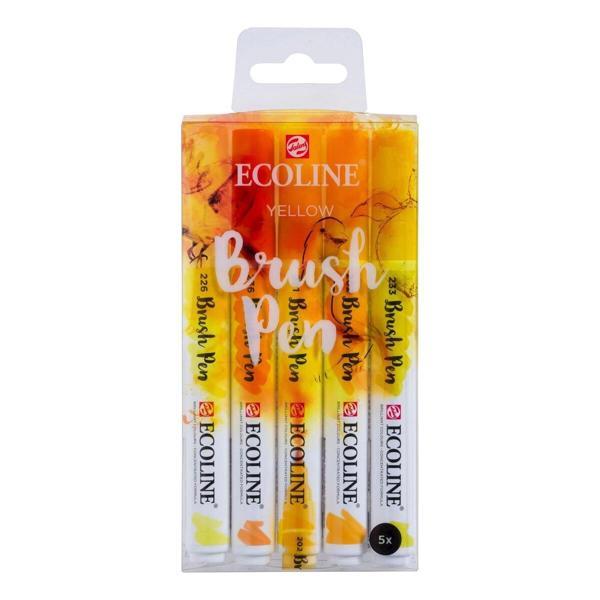Supertrend Ecoline Brush Pen Fırça Uçlu Kalem Seti 5 Renk YELLOW COLOURS - Image 1