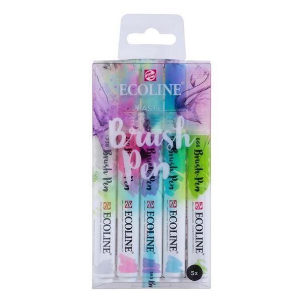 Supertrend Ecoline Brush Pen Fırça Uçlu Kalem Seti 5 Renk PASTEL COLOURS - Image 1