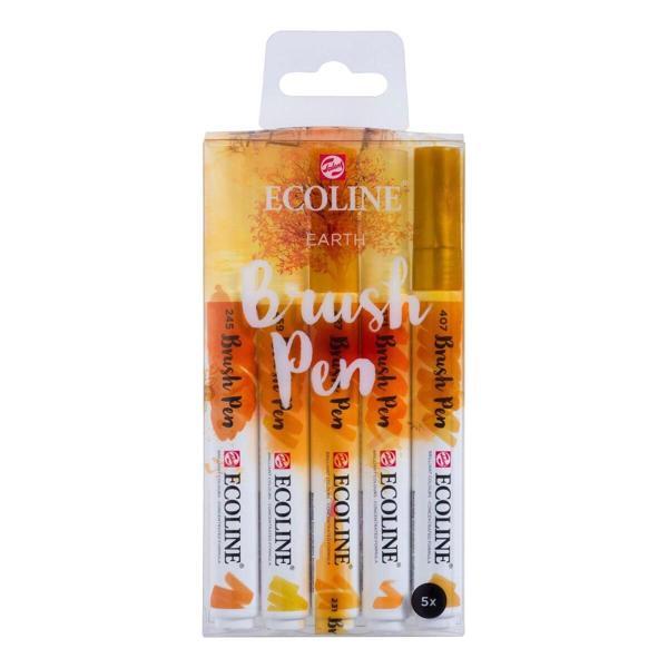 Supertrend Ecoline Brush Pen Fırça Uçlu Kalem Seti 5 Renk EARTH COLOURS - Image 1