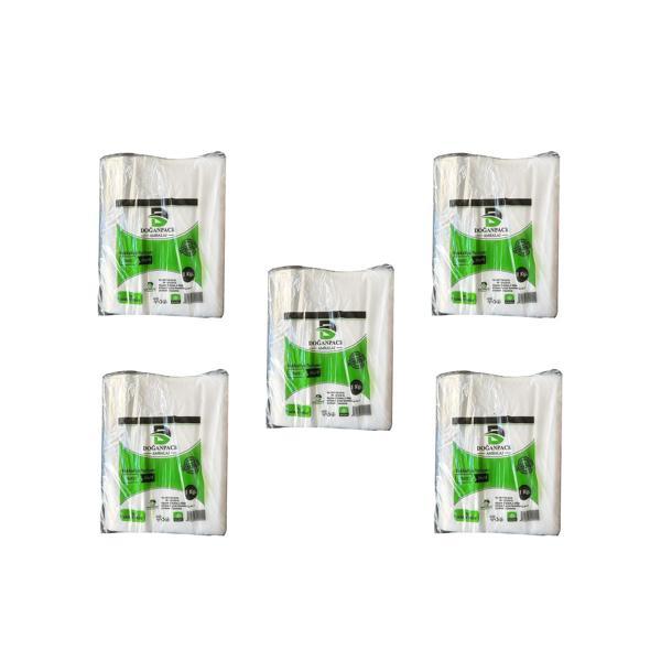Doğanpack Şeffaf Naylon 3 lük 25x42 Cm. Bakkaliye Poşeti Torbası - 5 Kg. - Ort. 700 Adet - 5 Paket  - Image 1