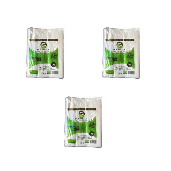 Doğanpack Şeffaf Naylon 2 lik 23x36 Cm. Bakkaliye Poşeti Torbası - 1 Kg. - Ort. 190 Adet - 3 Paket - Image 1