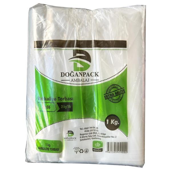 Doğanpack Şeffaf Naylon 2 lik 23x36 Cm. Bakkaliye Poşeti Torbası - 1 Kg. - Ort. 190 Adet - 1 Paket - Image 1