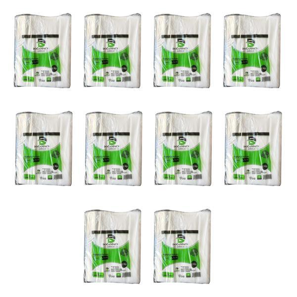 Doğanpack Şeffaf Naylon 3 lük 25x42 Cm. Bakkaliye Poşeti Torbası - 10 Kg. -Ort.1400 Adet - 10 Paket - Image 1