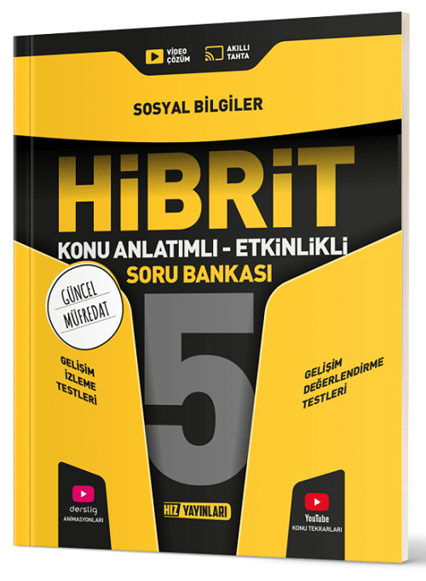 Hız Yayınları 5. Sınıf Sosyal Bilgiler Hibrit Konu Anlatımlı Etkinlikli Soru Bankası - Hız Yayınları - Image 1