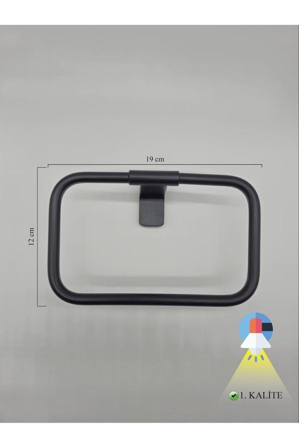 Csk Paslanmaz Kare Halka Havluluk Mat Siyah - Image 1