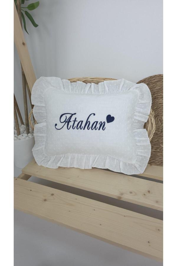 Gros Shop Müslin Yeni Doğan 2Katlı Organik %100Pamuk Kişiye Özgü Nakışlı Hastane Çıkış Seti (Kalpli Model-2) - Image 1