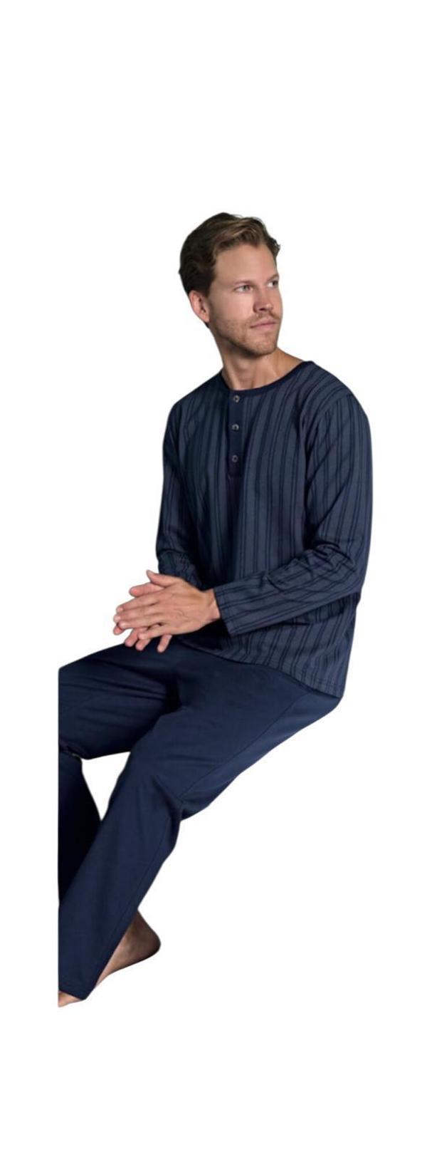 Pijadore Erkek %100 Pamuk Süprem Mevsimlik Uzun Kollu Pijama Takımı 1949 - Image 1