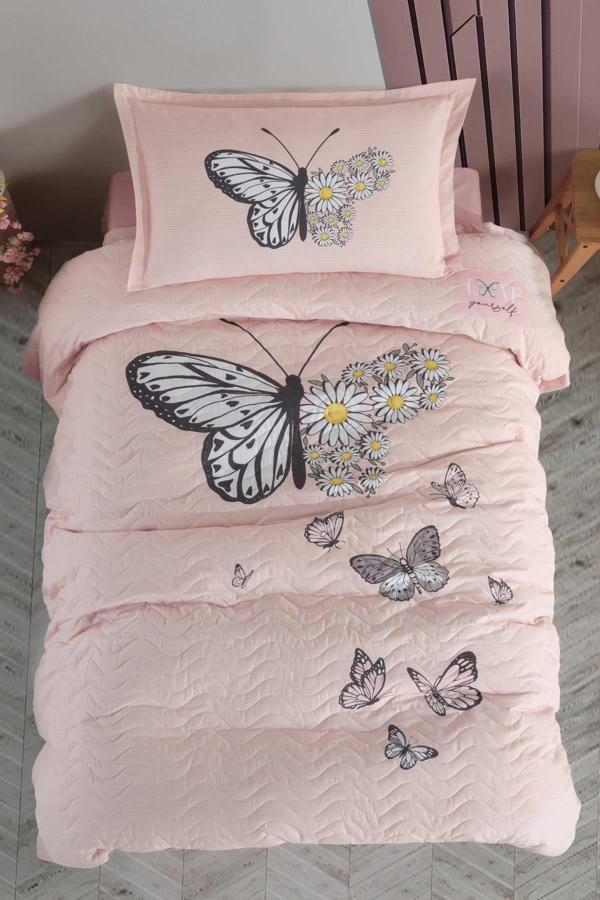 Clasy Tek Kişilik Dört Mevsim Seti Ranforce Daisy Love V2 Somon - Image 1
