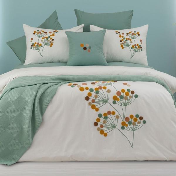 Viola Home  8 Parça %100 Pamuk Poplin Çift Kişilik Pikeli Nevresim Takımı - Image 1