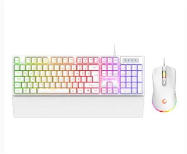 Rampage KM-RX7 FORTUNA V2 Gökkuşağı Aydınlatmalı USB Beyaz  Combo Q Gaming Klavye + 12800 dpi Mouse - Image 1