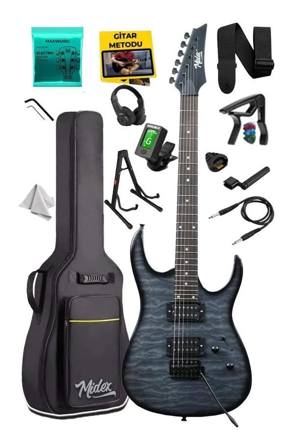 Midex Crade-ST Grey Rosewood Klavye Super Strat Kasa HH Yüksek Kaliteli Elektro Gitar - Image 1