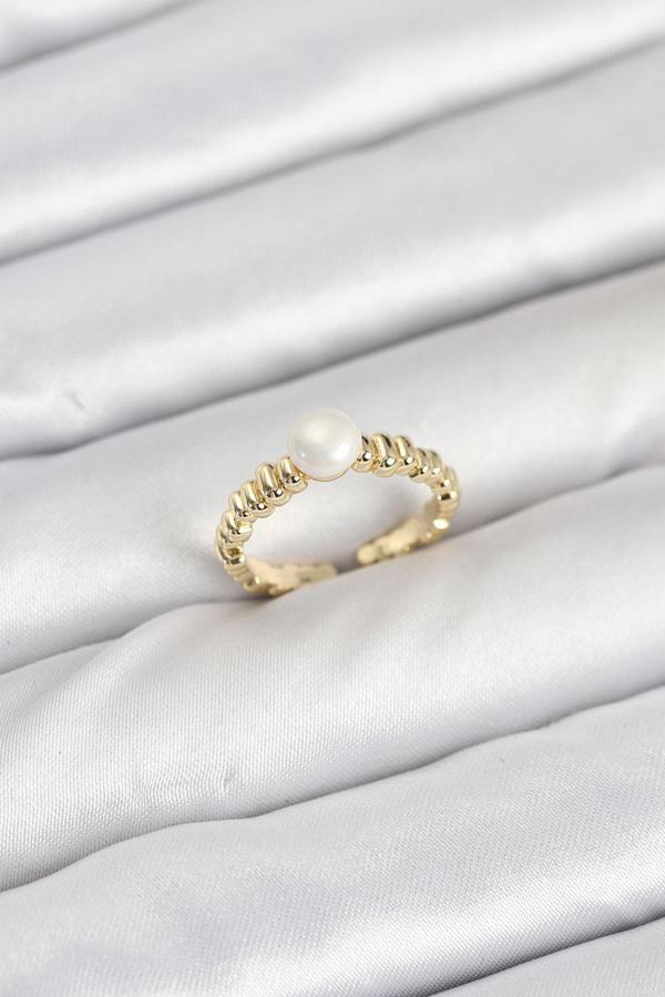 Pirinç Gold Renk Göbek İnci Model Kadın Yüzük - EBJ250927W37973 - Image 1