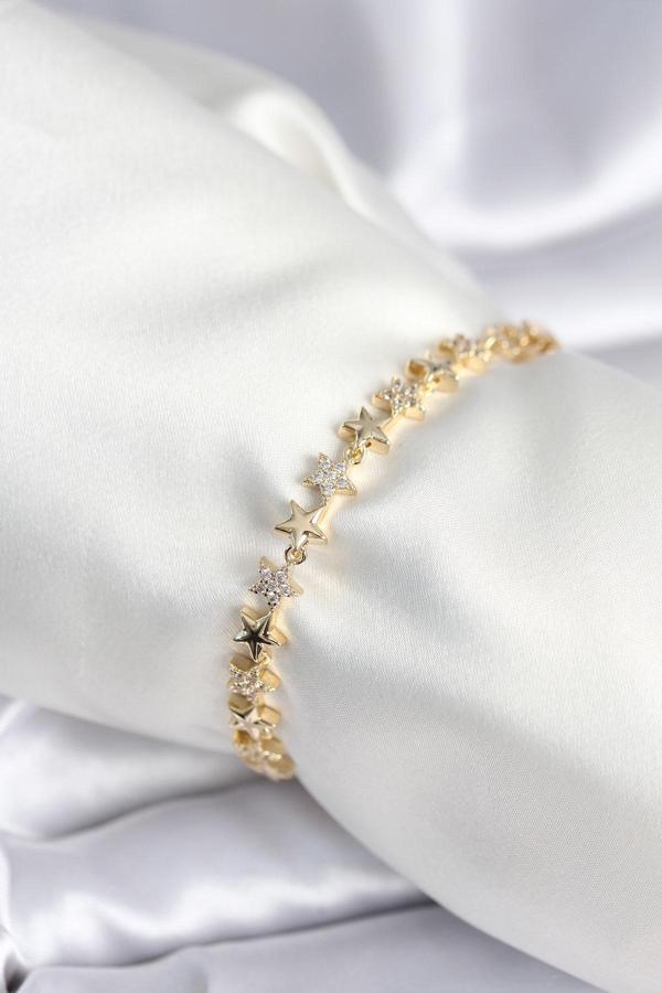 Pirinç Gold Renk Yıldız Model Kadın Bileklik - EBJ250927W38014 - Image 1