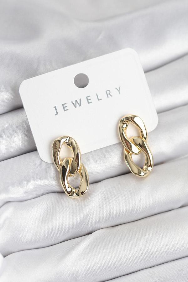 Pirinç Gold Renk Zincir Model Kadın Küpe - EBJ250920W37907 - Image 1