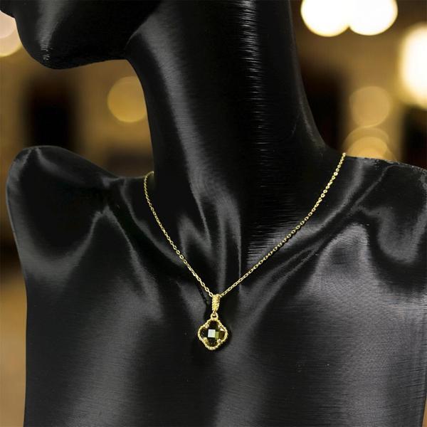 925 Ayar Gümüş Altın Kaplama Şans Çiçeği Van Cleef Minimal Kolye Kadın Takı - Image 1