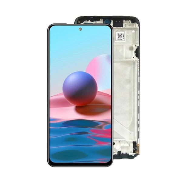 Xiaomi Uyumlu Redmi Note 10 4G Lcd Ekran Dokunmatik Siyah Çıtalı TFT Kalite - Image 1