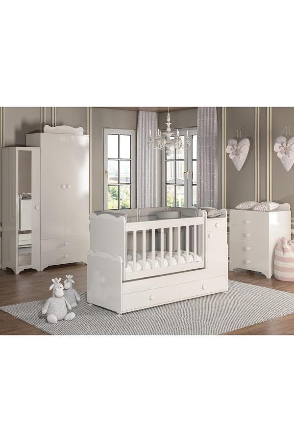 Patiko Furniture Sahra 950 Bebek Odası Takımı Beyaz - Image 1