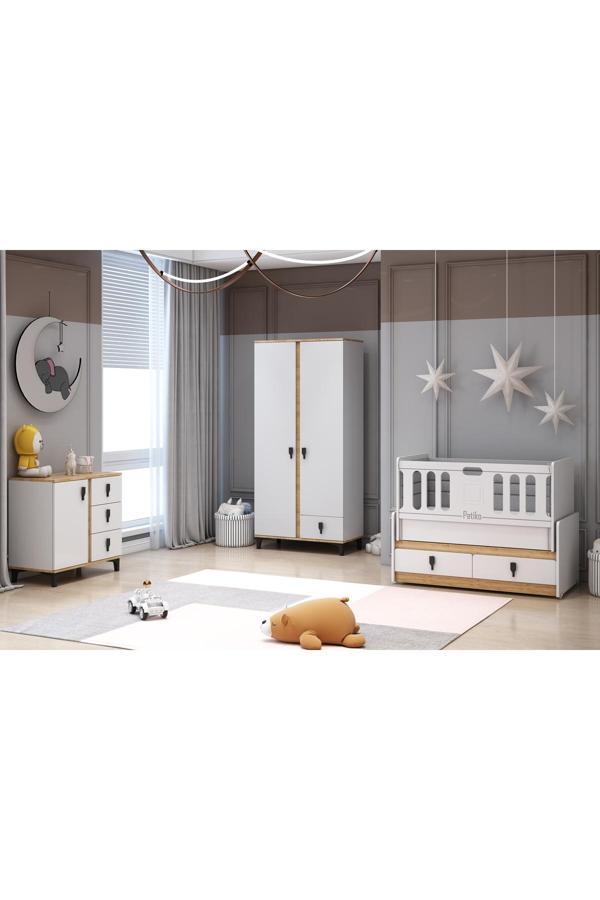 Patiko Furniture Rose Bebek Odası Takımı Meşe - Image 1