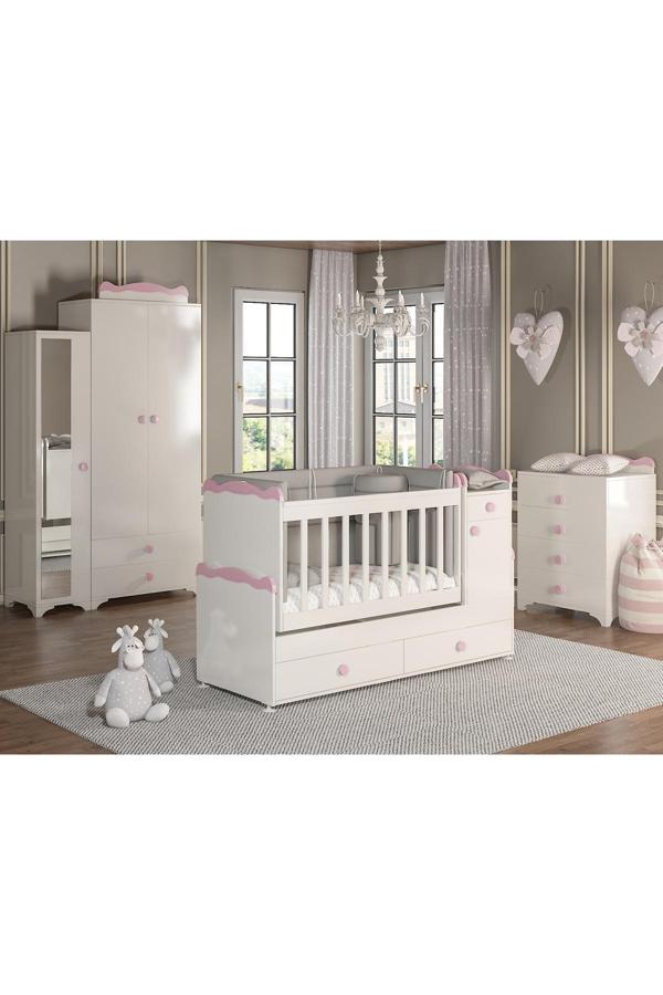 Patiko Furniture Sahra 950 Pembe Bebek Odası Takımı - Image 1