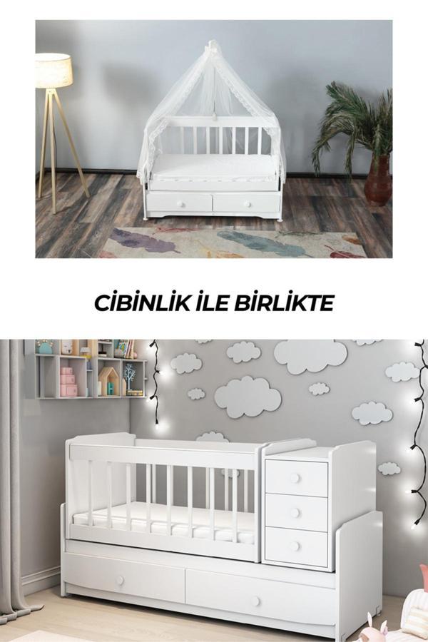 Patiko Furniture Ms 290 Büyüyebilen Cibinlikli Masal Beşik - Image 1