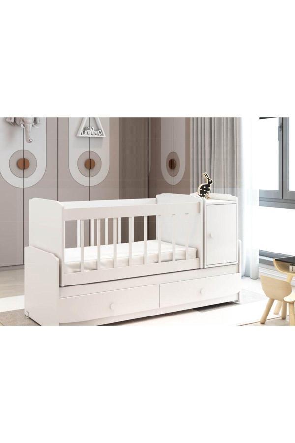 Patiko Furniture Swing Büyüyen Mdf Çıtalı Beşik - Image 1