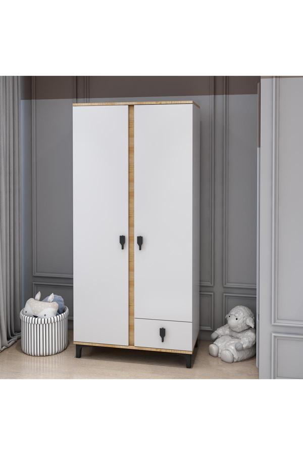 Patiko Furniture Rose 2 Kapaklı Dolap Meşe - Image 1