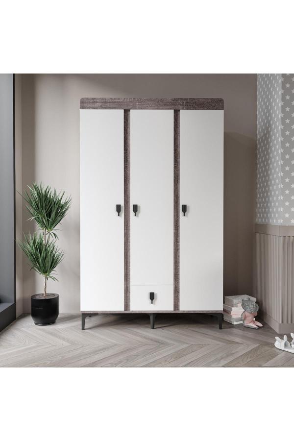 Patiko Furniture Rose 3 Kapaklı Dolap - Image 1