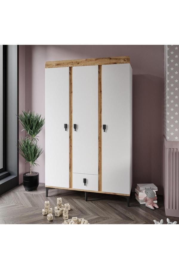Patiko Furniture Rose 3 Kapaklı Dolap - Image 1