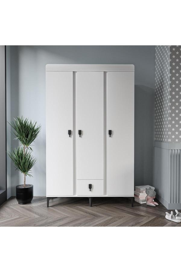 Patiko Furniture Rose 3 Kapaklı Dolap - Image 1