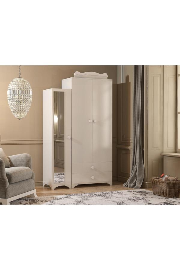 Patiko Furniture Sahra 059 3 Kapaklı Dolap Beyaz - Image 1