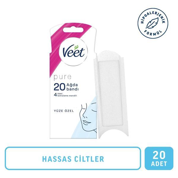 Veet Pure Yüz Ağda Bandı Hassas Ciltler 20'li 2 Adet - Image 1