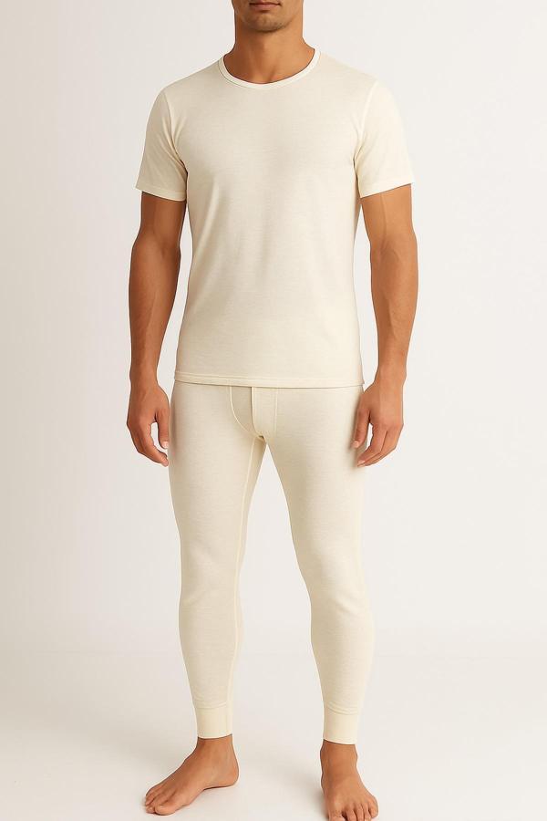 Hasyün Erkek %75 Yün KısaKollu Fanila Atlet Ve Uzun Don İçlik Takım 100/101E - 1 Set - Image 1