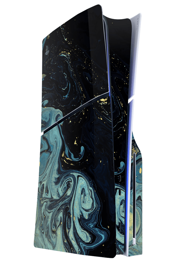 PlayStation 5 Slim Kaplama Mistik Mavi Dalga - Image 1