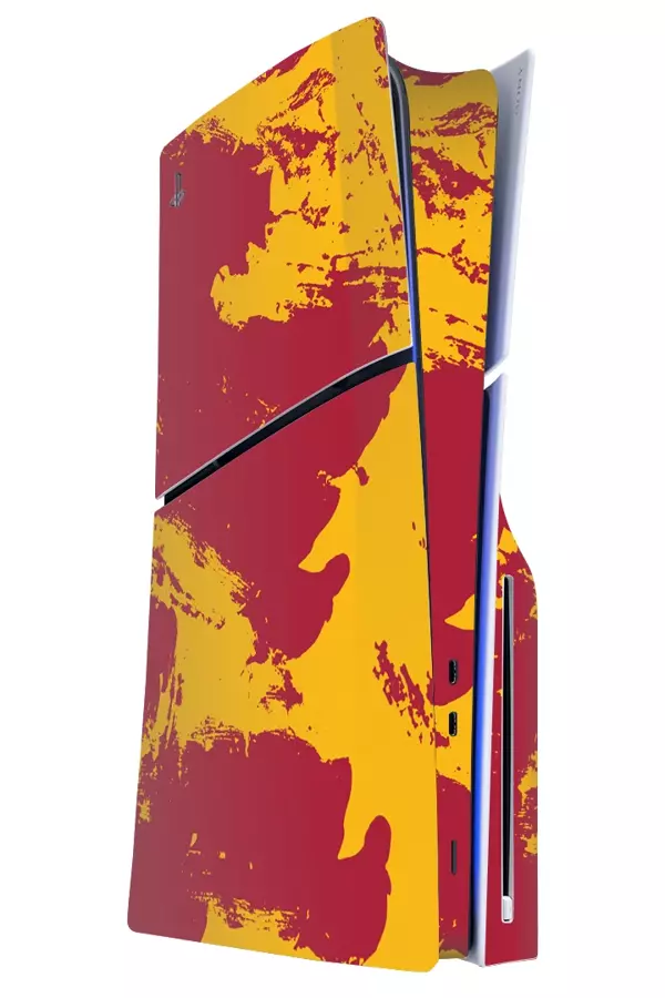 PlayStation 5 Slim Kaplama Sarı Kırmızı - Image 1