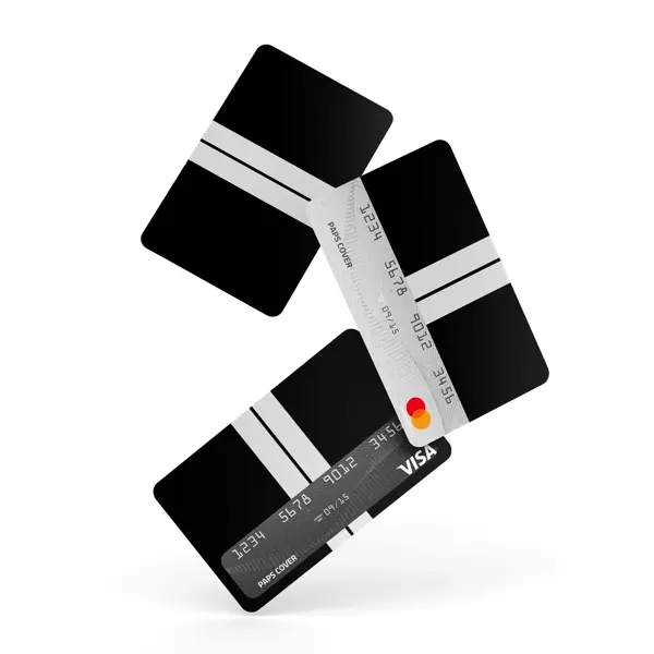 Kredi Kartı Kaplama / Sticker - Siyah Çift Beyaz Şerit - Image 1