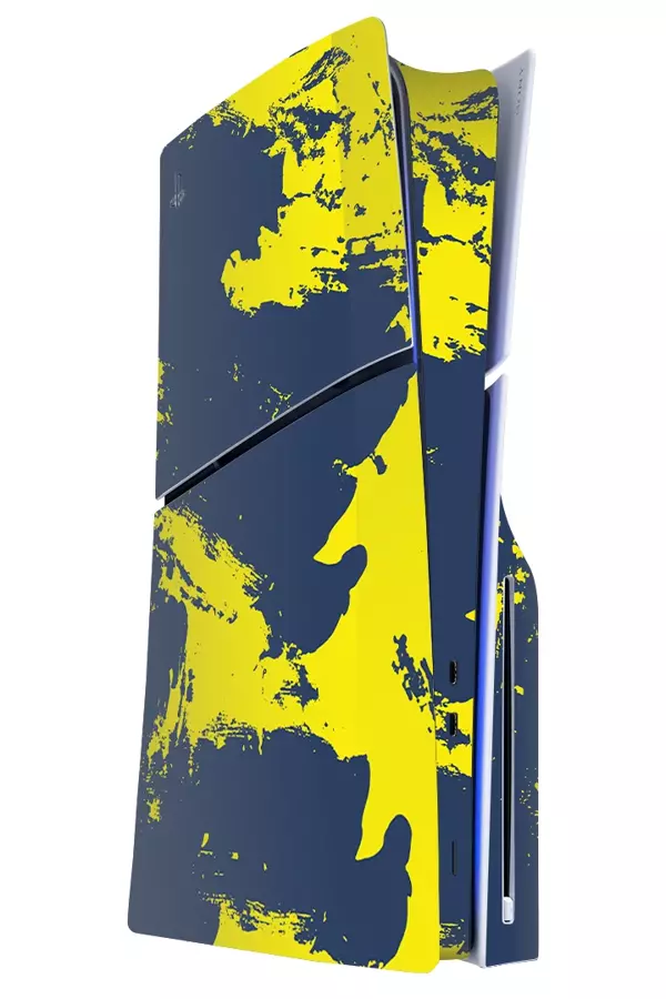 PlayStation 5 Slim Kaplama Sarı Lacivert - Image 1