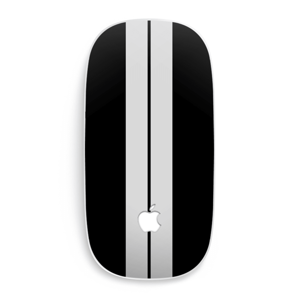 Apple Magic Mouse 1/2 Kaplama Siyah Çift Beyaz Şerit - Image 1
