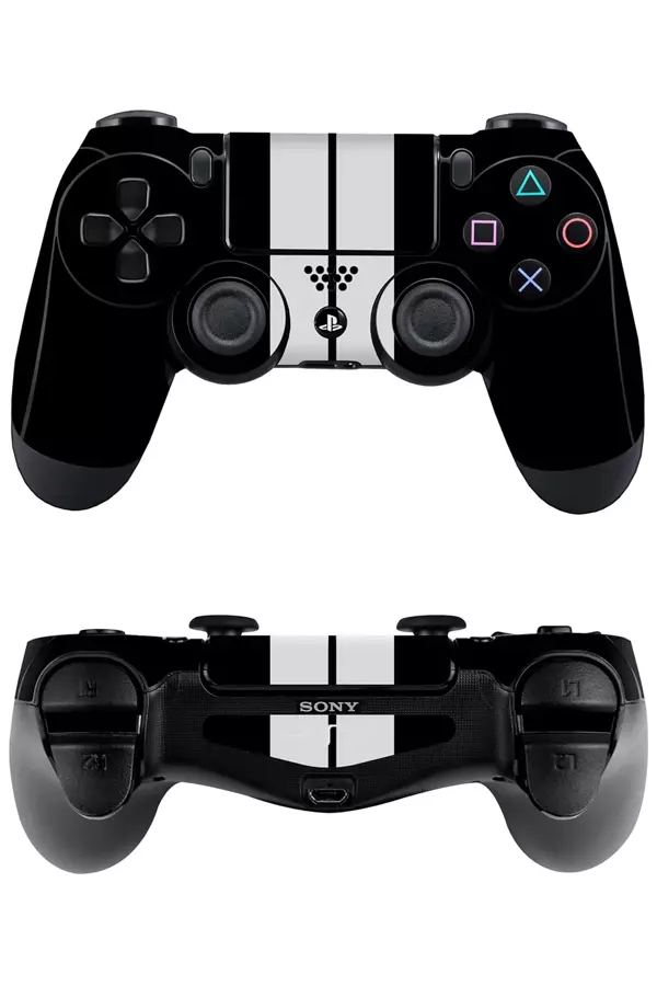 Ps4 DualShock Kaplama Siyah Çift Beyaz Şerit - Image 1