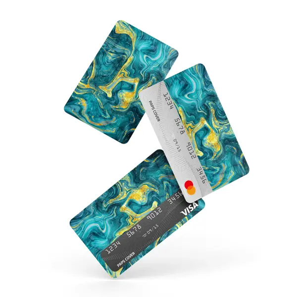 Kredi Kartı Kaplama / Sticker - Mistik Turkuaz Dalga - Image 1