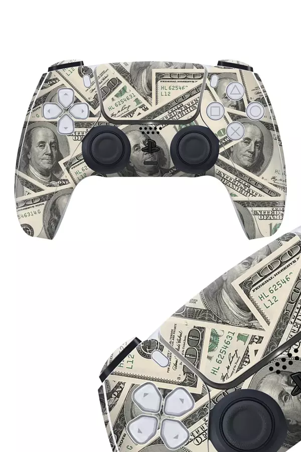 Ps5 DualSense Kaplama Dolar Desenli - Image 1