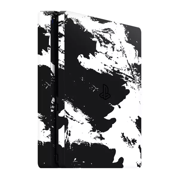 PlayStation 4 Slim Kaplama Siyah Beyaz - Image 1