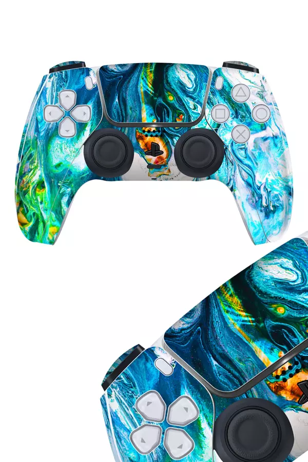 Ps5 DualSense Kaplama Mavi Buzul Yağlı Boya - Image 1